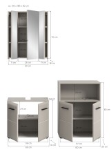 Badezimmer-Set >Ice< in Kaschmir - 135x185x30cm (BxHxT)