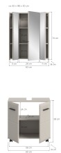 Badezimmer-Set >Ice< in Kaschmir - 60x185x30cm (BxHxT)
