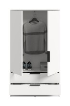 Garderobenschrank >Kopenhagen< in Weiß - 80x140x37cm (BxHxT)