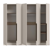 Drehtürenschrank >Kopenhagen< in Kaschmir - 200x181x52cm (BxHxT)