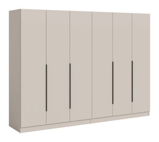 Drehtürenschrank >Kopenhagen< in Kaschmir - 240x181x52cm (BxHxT)