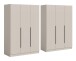 Drehtürenschrank >Kopenhagen< in Kaschmir - 240x181x52cm (BxHxT)