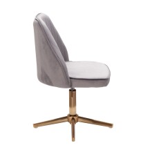 Bürostuhl >WL6.302< in Grau / gold, Samt - 60x60x100cm (LxBxH)