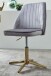 Bürostuhl >WL6.302< in Grau / gold, Samt - 60x60x100cm (LxBxH)