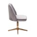 Bürostuhl >WL6.302< in Grau / gold, Samt - 60x60x100cm (LxBxH)