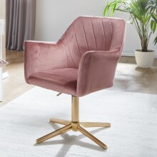 Bürostuhl >WL6.306< in Rosa / gold - 55x97x55 (BxHxT)