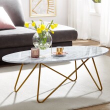 Couchtisch >WL6.315< in Marmor Optik Weiß,...