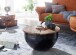 Couchtisch >WL6.323< in Mango / Schwarz, Massivholz / MEtall - 34x60cm (HxD)