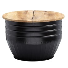 Couchtisch >WL6.324< in Mango / Schwarz, Massivholz...