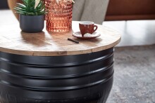 Couchtisch >WL6.324< in Mango / Schwarz, Massivholz / Metall - 41x60cm (HxD)