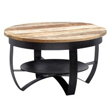 Couchtisch >WL6.327< in Mango / Schwarz, Massivholz...