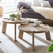 Satztisch >WL6.344< (2-teilig) in Mango, Massivholz...