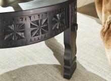 Couchtisch >WL6.349< in Mango-Schwarz, Massivholz - 36x60cm (HxD)