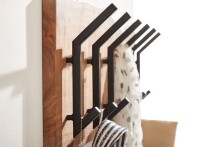 Garderobenhaken >WL6.359< in Akazie / schwarz - 100x29x13 (BxHxT)