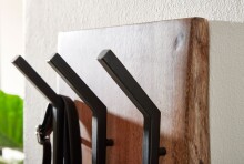 Wandgarderobe >WL6.360< in Akazie / schwarz - 35x100x11 (BxHxT)