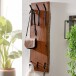 Wandgarderobe >WL6.360< in Akazie / schwarz - 35x100x11 (BxHxT)