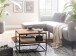 Couchtisch >WL6.363< in Akazie / schwarz, Massivholz / Metall - 60x41x60 (BxHxT)