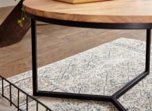 Couchtisch >WL6.368< in Akazie / schwarz, Massivholz / Metall - 38x60cm (HxT)