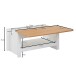 Couchtisch >WL6.382< in Weiß / Eiche Dekor, Holzwerkstoff - 85x45x47cm (BxHxT)
