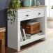 Konsolentisch >WL6.386< in Weiß / Eiche Dekor, Holzwerkstoff - 85x76x35 (BxHxT)