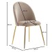 Esszimmerstuhl >WL6.402< (2er-Set) in Beige / gold, Samt - 53x87x50cm (BxHxT)