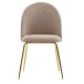 Esszimmerstuhl >WL6.402< (2er-Set) in Beige / gold, Samt - 53x87x50cm (BxHxT)
