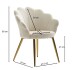 Sessel >WL6.438< in Weiß / Gold, Samt - 47,5x80x53cm (BxHxT)