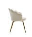 Sessel >WL6.438< in Weiß / Gold, Samt - 47,5x80x53cm (BxHxT)