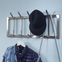 Wandgarderobe >WL6.443< in matt poliert, Metall -...