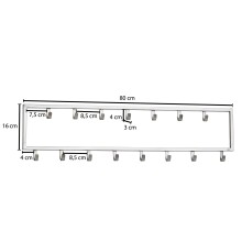 Garderobenleiste >WL6.445< in matt poliert, Metall - 80x20x4cm (BxHxT)