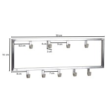 Garderobenhaken >WL6.446< in matt poliert, Metall - 50x20x4cm (BxHxT)