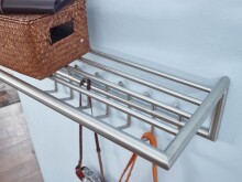 Wandgarderobe >WL6.448< in poliert, Metall - 75x29x30cm (BxHxT)
