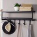 Wandgarderobe >WL6.449< in Schwarz, Metall - 70x20x20cm (BxHxT)