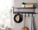 Wandgarderobe >WL6.449< in Schwarz, Metall - 70x20x20cm (BxHxT)