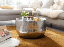 Couchtisch >WL6.453< in Silber, Aluminium - 35x60cm (HxD)