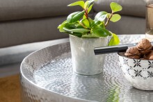 Couchtisch >WL6.453< in Silber, Aluminium - 35x60cm (HxD)
