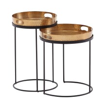 Satztisch >WL6.459< (2-teilig) in Gold / Schwarz,...
