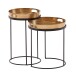 Satztisch >WL6.459< (2-teilig) in Gold / Schwarz, Metall - 45x38cm (HxD)