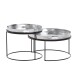 Satztisch >WL6.462< (2-teilig) in Silber / Schwarz, Metall - 33x56cm (HxD)