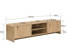 Lowboard >WL7.642< in Braun - 155x40x40 (LxBxH)