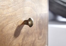 Nachtkonsole >WL6.478< in Mango / Gold, Massivholz / Metall - 40x75x35cm (BxHxT)