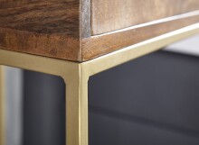 Nachtkonsole >WL6.478< in Mango / Gold, Massivholz / Metall - 40x75x35cm (BxHxT)