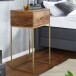 Nachtkonsole >WL6.478< in Mango / Gold, Massivholz / Metall - 40x75x35cm (BxHxT)
