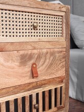 Nachtkommode >WL6.482< in Mango, Massivholz - 40x60x30cm (BxHxT)