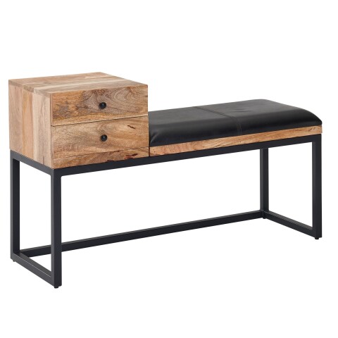 Sitzbank >WL6.483< in Mango / schwarz - 100x60x35 (BxHxT)
