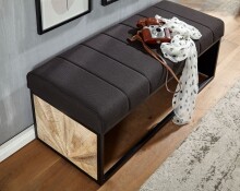 Sitzbank >WL6.487< in Mango / Schwarz - 105x40x40 (BxHxT)