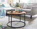 Couchtisch >WL6.511< in Eiche / schwarz, furniert / Metall - 45x70cm (HxD)