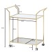 Servierwagen >WL6.505< in Gold, Metall / Glas - 73x78x37cm (BxHxT)