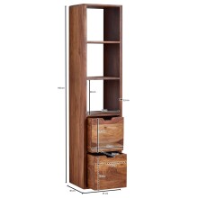 Hängeregal >WL6.522< in Sheesham, Massivholz - 35x150x30cm (BxHxT)