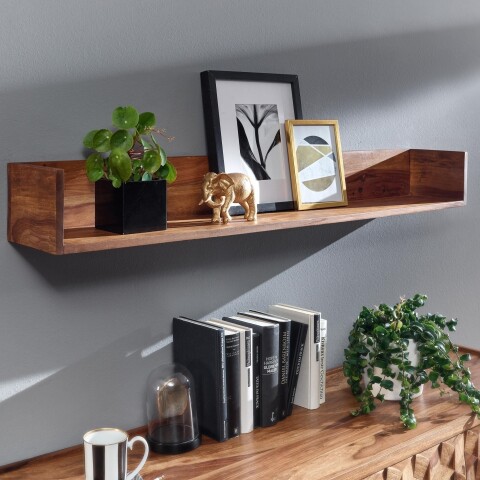 Wandboard >WL6.523< in Sheesham, Massivholz - 120x15x20cm (BxHxT)